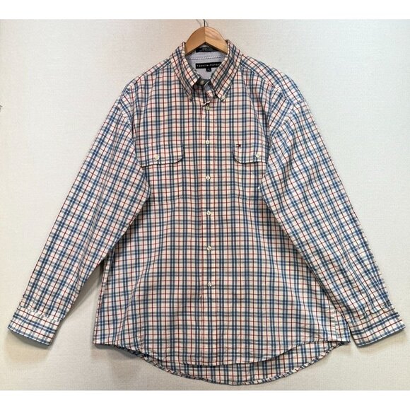 Tommy Hilfiger Men's Button Down Shirt Long Sleeve Size XL Multicolor Windowpane - Picture 1 of 12